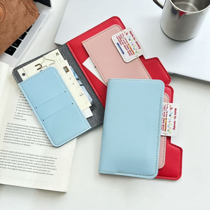 Women'S Accessories Wallet - Ins Color Block Passport Holder Multi-Function