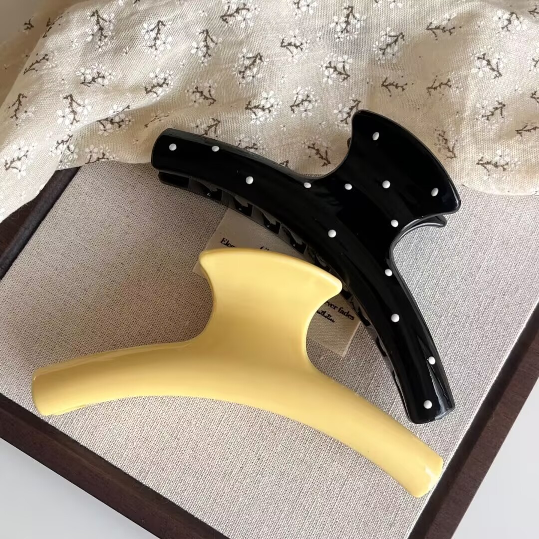 Women'S Yellow Accessories - 2Pcs Elegant Polka Dot Yellow Arc