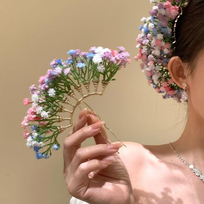 Women Accessories Aesthetic - Artificial Flower Bridal Wedding Hairpin U