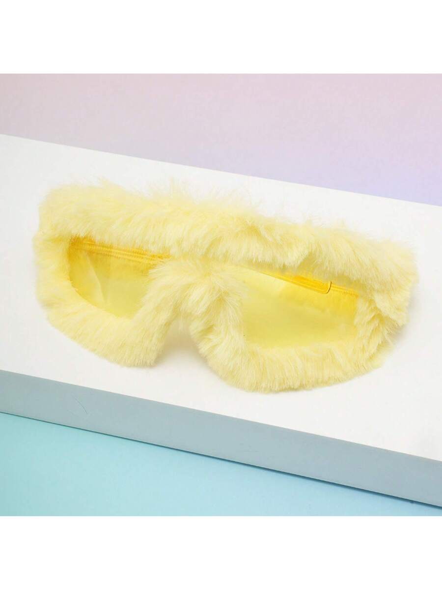 Women'S Yellow Accessories - Furry Yellow Fashion Sunglasses For Women,