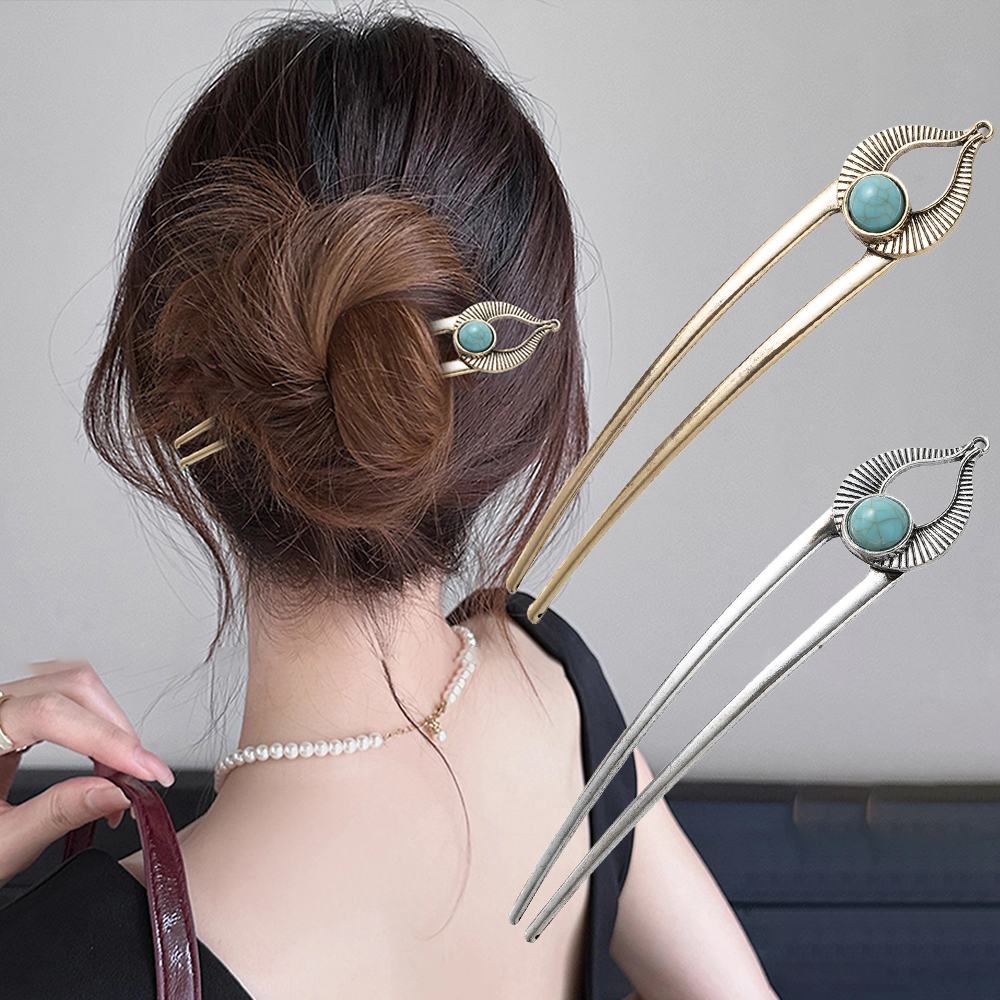 Women Accessories Aesthetic - Egypt Turquoise U Shape Hair Fork