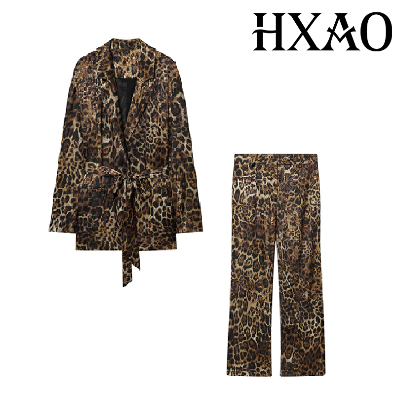 HXAO Leopard Pants Sets 2 Piec - Women Electronic Accessories のレビューと価格