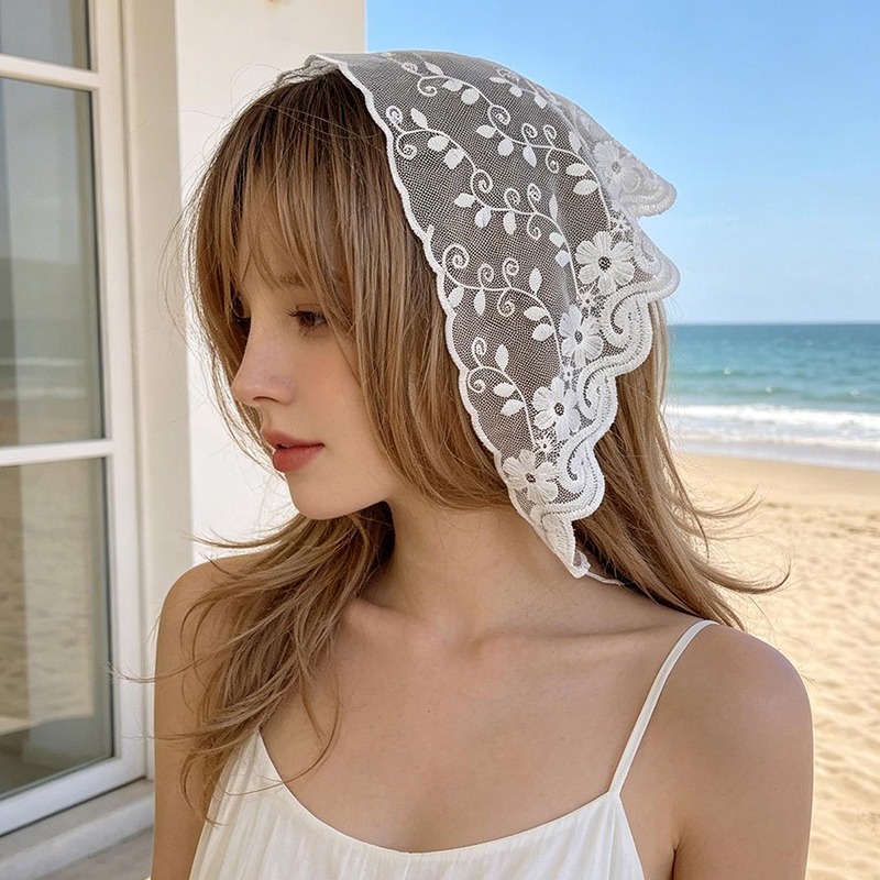 Vintage Lace Head Scarf Womens - Women Electronic Accessories のレビューと価格