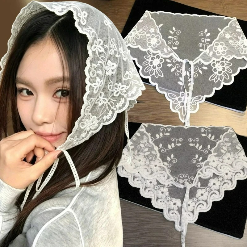 Vintage Lace Head Scarf Womens - Women Electronic Accessories のレビューと価格