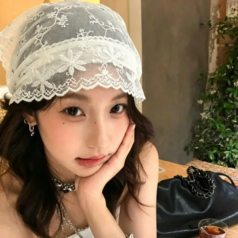 Vintage Lace Head Scarf Womens - Women Electronic Accessories のレビューと価格