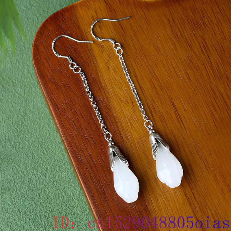 White Real Jade Flower Earring - Women'S Yellow Accessories のレビューと価格