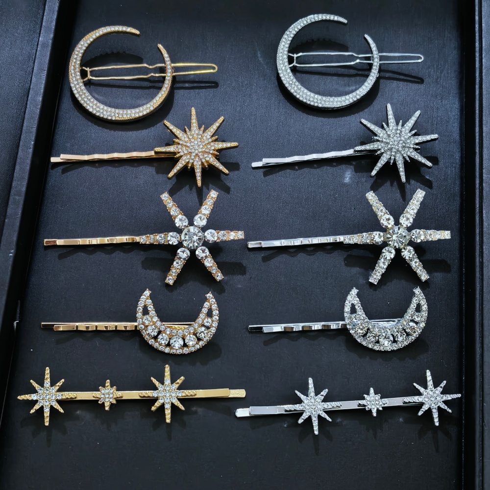 3/4 pcs set Crystal Star Hairp - Women Accessories Aesthetic のレビューと価格