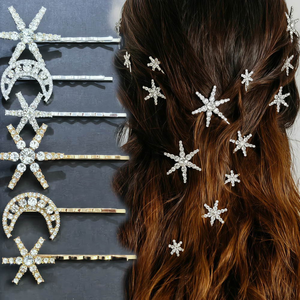 3/4 pcs set Crystal Star Hairp - Women Accessories Aesthetic のレビューと価格
