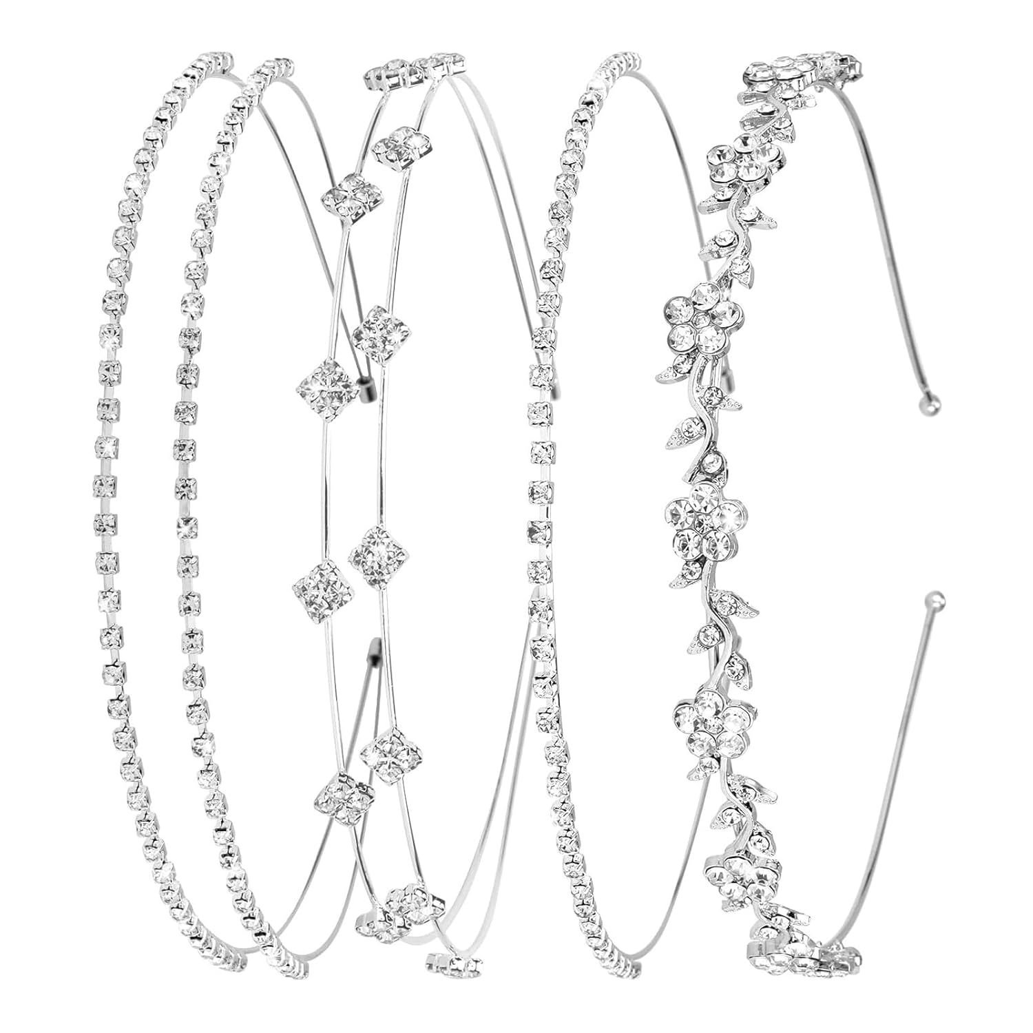 4 Pcs Rhinestone Headband Set  - Women Accessories Set のレビューと価格