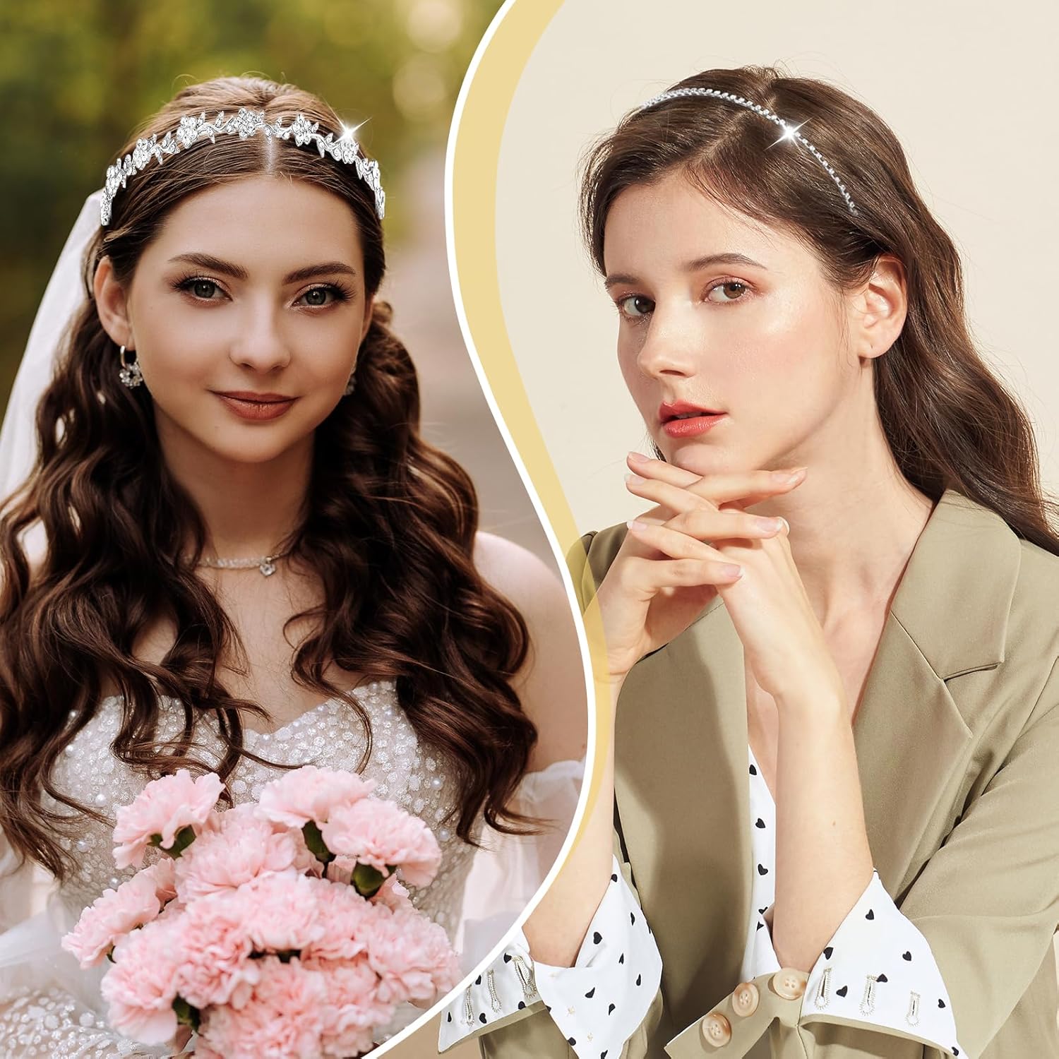 4 Pcs Rhinestone Headband Set  - Women Accessories Set のレビューと価格