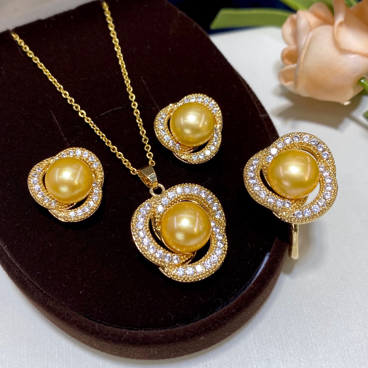 one Set freshwater pearl yello - Women'S Yellow Accessories のレビューと価格