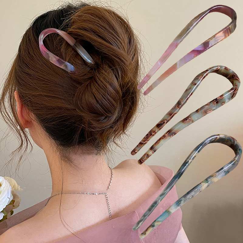 U-Shaped Hair Sticks Acetate A - Women Accessories Aesthetic のレビューと価格