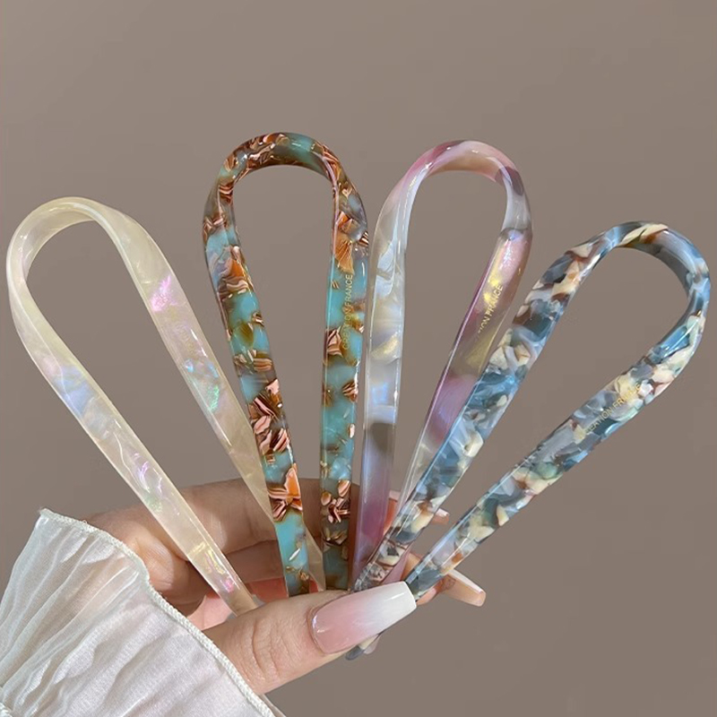 U-Shaped Hair Sticks Acetate A - Women Accessories Aesthetic のレビューと価格