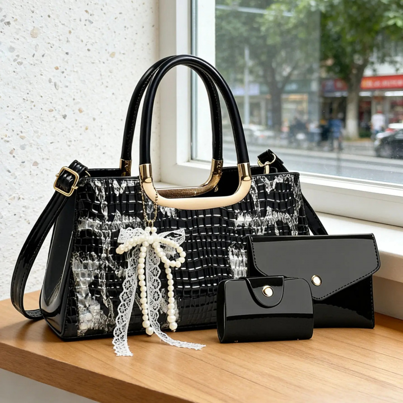 Women's Handbag Set, Crocodile - Women Accessories Set のレビューと価格