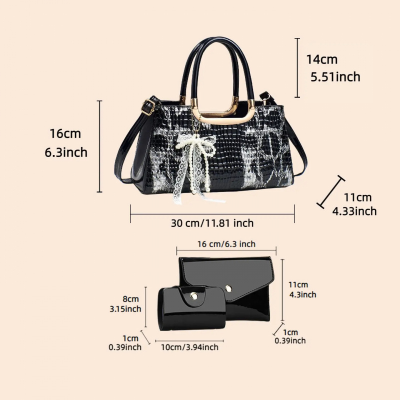 Women's Handbag Set, Crocodile - Women Accessories Set のレビューと価格