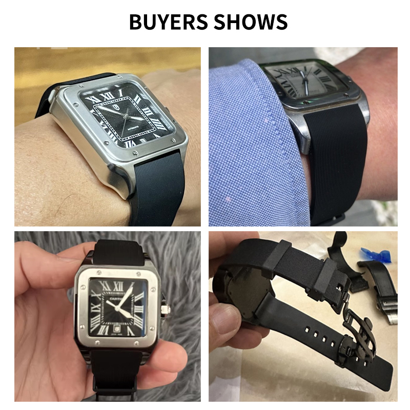 Black Blue Silicone Watch Stra - Women'S Accessories Cartier のレビューと価格